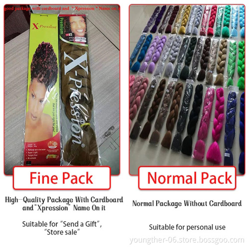 High Temperature Fiber  Braiding Hair X pression Weave Hair Packs Extensions Extension Jumbo Stretched Synthetic Hair
